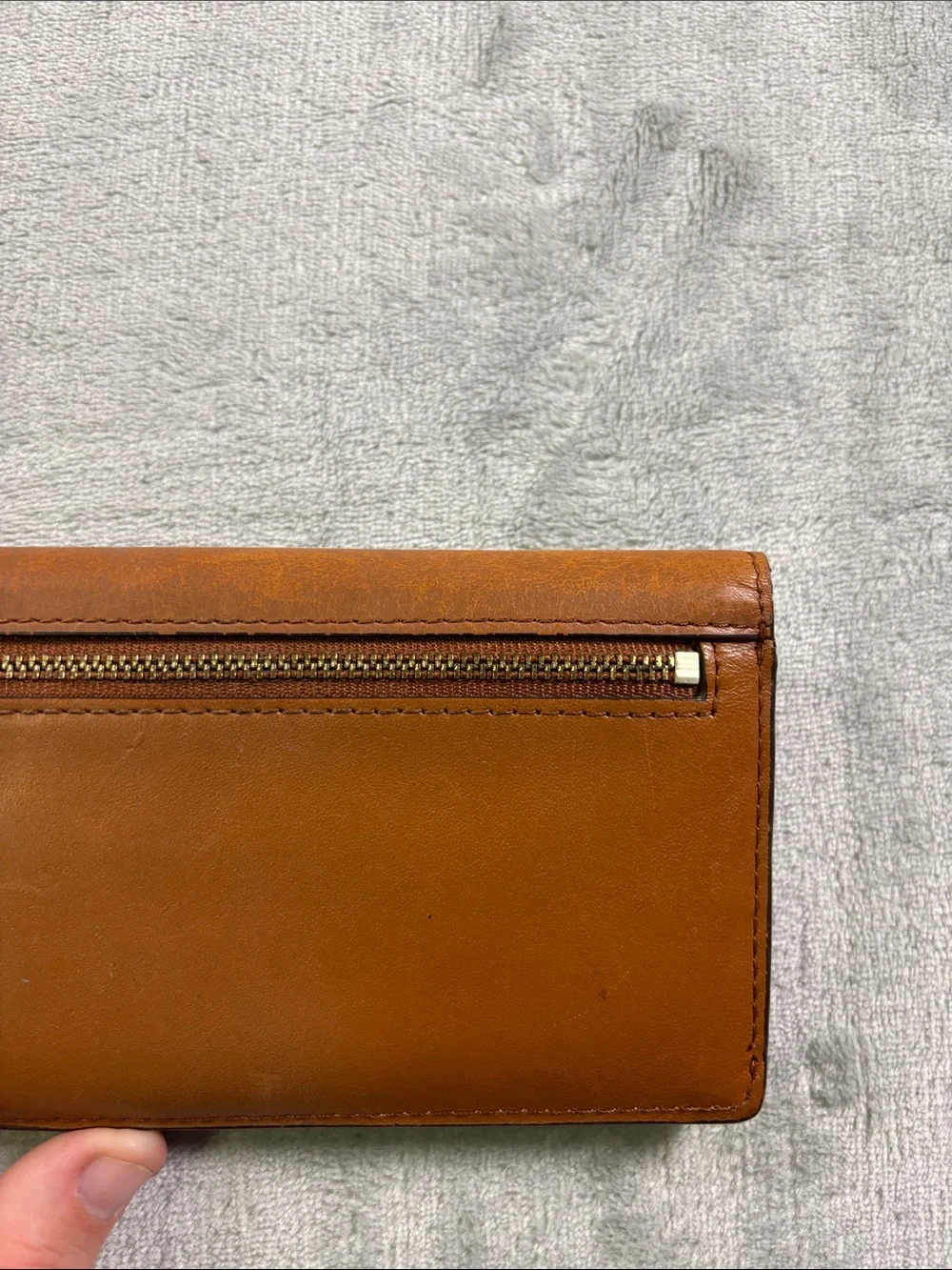 Lauren Ralph Lauren Brown Leather Belted Continental Wallet Clutch LRL